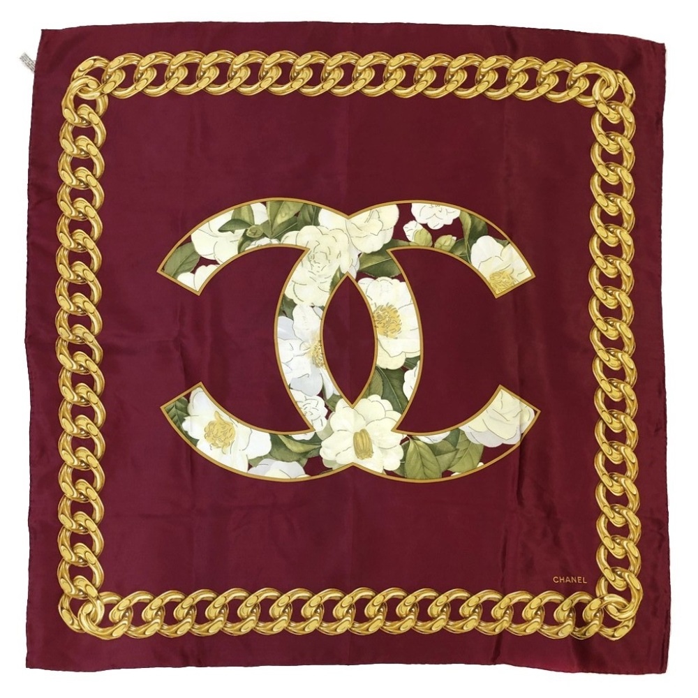 CHANEL - Camellia Chain Print Silk R1.286 - Picture 1 of 2
